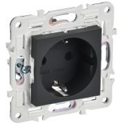 Розетка SKANDY 16А с заземл. защ. шторки SK-R04G графит IEK SK-R14-16-K53