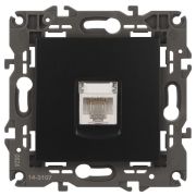 Розетка компьютерная 1-м Elegance 14-3107-05 RJ45 IP20 механизм антрацит Эра Б0034306