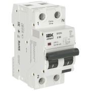 Выключатель автоматический дифференциального тока 2п (1P+NP) C 20 30мА тип A АВДТ B10N 36мм ARMAT IEK AR-B10N-1N-C020A030