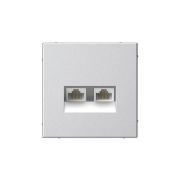 Розетка компьютерная 2-м ArtGallery RJ45 + RJ45 кат.5E механизм алюм. SE GAL000385