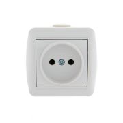 Розетка 1-м ОП Nata 16А IP20 без заземл. керамика бел. LEZARD 710-0200-121