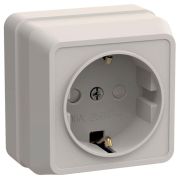 Розетка 1-м ОП Октава РСш20-3-ОКм 16А IP20 с заземл. защ. шторки крем. GENERICA ERO14-K33-16-DC