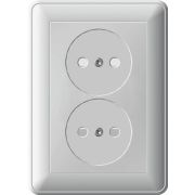 Розетка 2-м СП W59 16А IP20 без заземл. защ. шторки бел. SE RS16-254-18