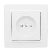Розетка 1-м СП Минск 10А IP20 без заземл. защ. шторки бел. Basic EKF ERR10-022-100