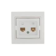 Розетка компьютерная + телефонная 2-м СП Mira RJ45 + RJ11 бел./бел. LEZARD 701-0202-143