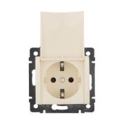 Розетка 1-м СП Valena 16А IP21 2P+E с заземл. защ. шторки с крышкой винты механизм сл. кость IEK 774322