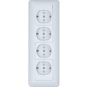 Розетка 4-м ОП Blanca / Прима 16А IP20 250В с заземл. защ. шторки с монтажн. пластиной (розн. упак.) бел. SE RA16-411M-BI